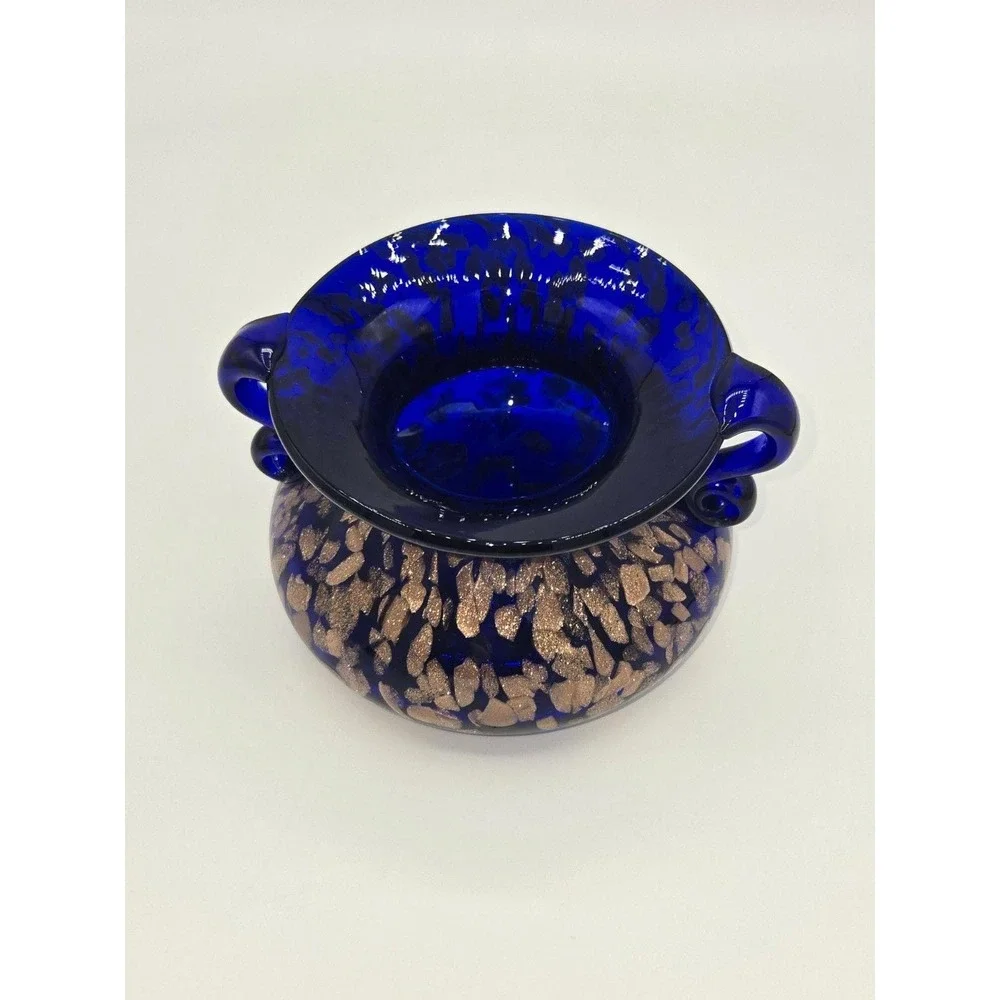 Joska Designs‎ Silberberg Kristal Mundgeblasen Bavaria Cobalt Aventurine Vase
